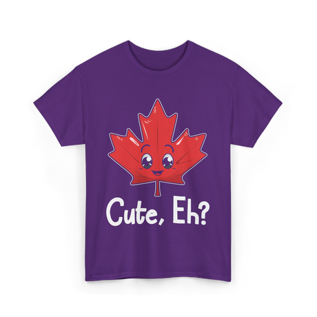 Cute Eh Canada Flag Maple Leaf T-Shirt - Purple