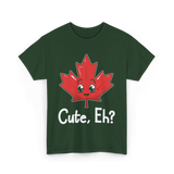 Cute Eh Canada Flag Maple Leaf T-Shirt - Forest Green