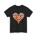 Cute Fox Heart Fox T-Shirt - Black