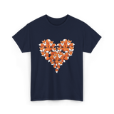 Cute Fox Heart Fox T-Shirt - Navy