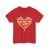 Cute Fox Heart Fox T-Shirt - Red