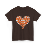 Cute Fox Heart Fox T-Shirt - Dark Chocolate