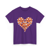 Cute Fox Heart Fox T-Shirt - Purple