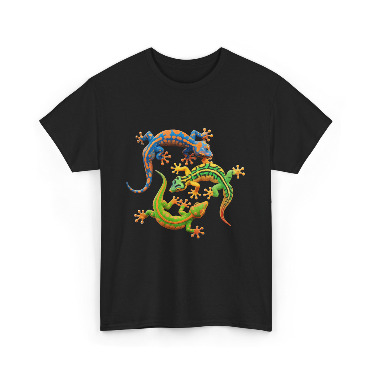 Cute Gecko Wildlife Lizard T-Shirt - Black