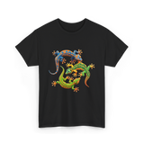 Cute Gecko Wildlife Lizard T-Shirt - Black