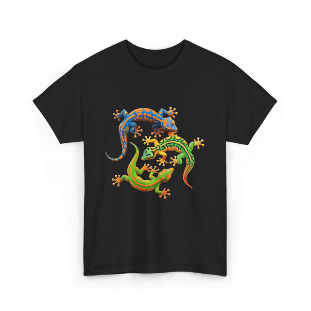 Cute Gecko Wildlife Lizard T-Shirt - Black