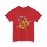 Cute Gecko Wildlife Lizard T-Shirt - Red