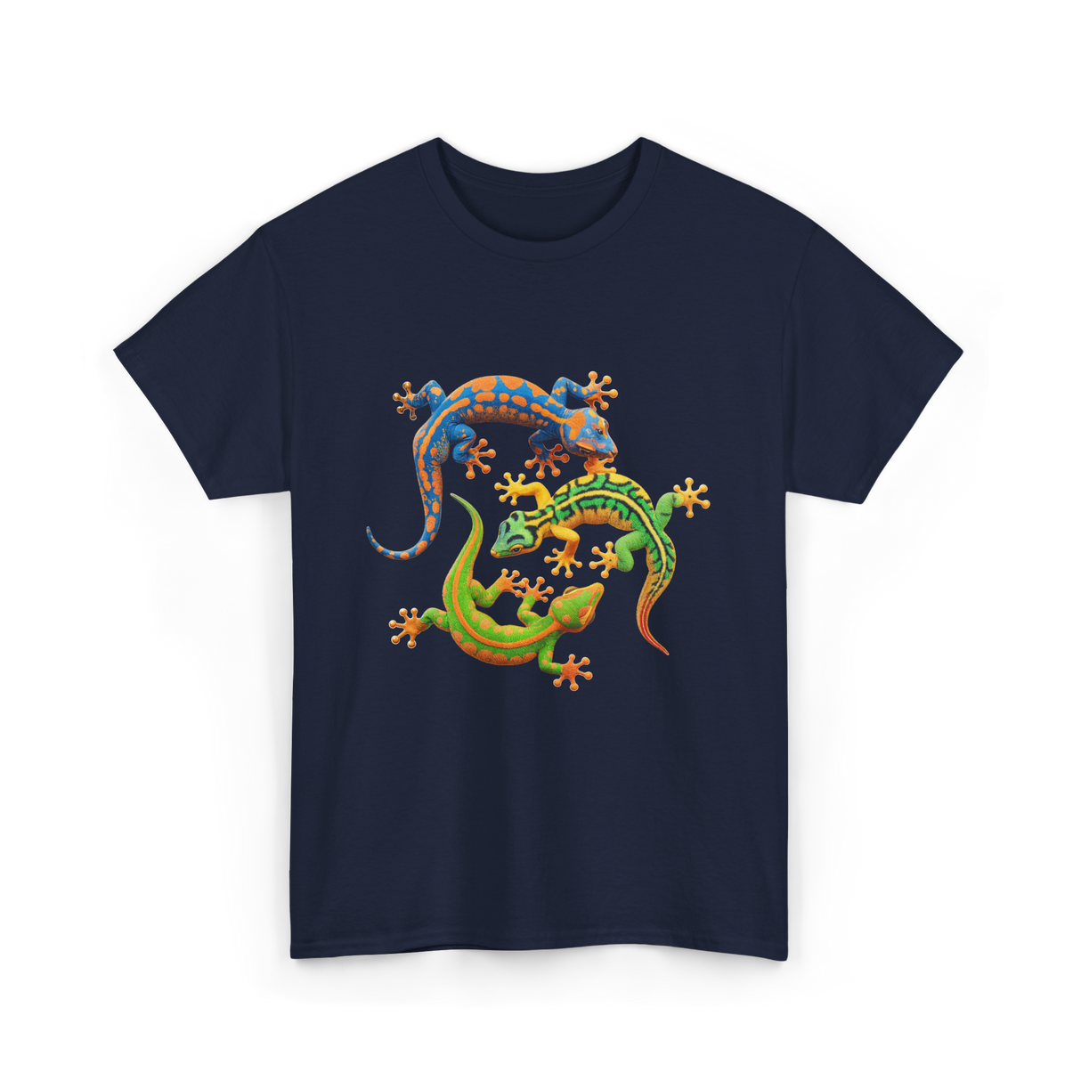 Cute Gecko Wildlife Lizard T-Shirt - Navy