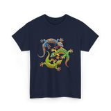 Cute Gecko Wildlife Lizard T-Shirt - Navy