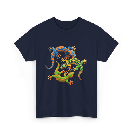 Cute Gecko Wildlife Lizard T-Shirt - Navy