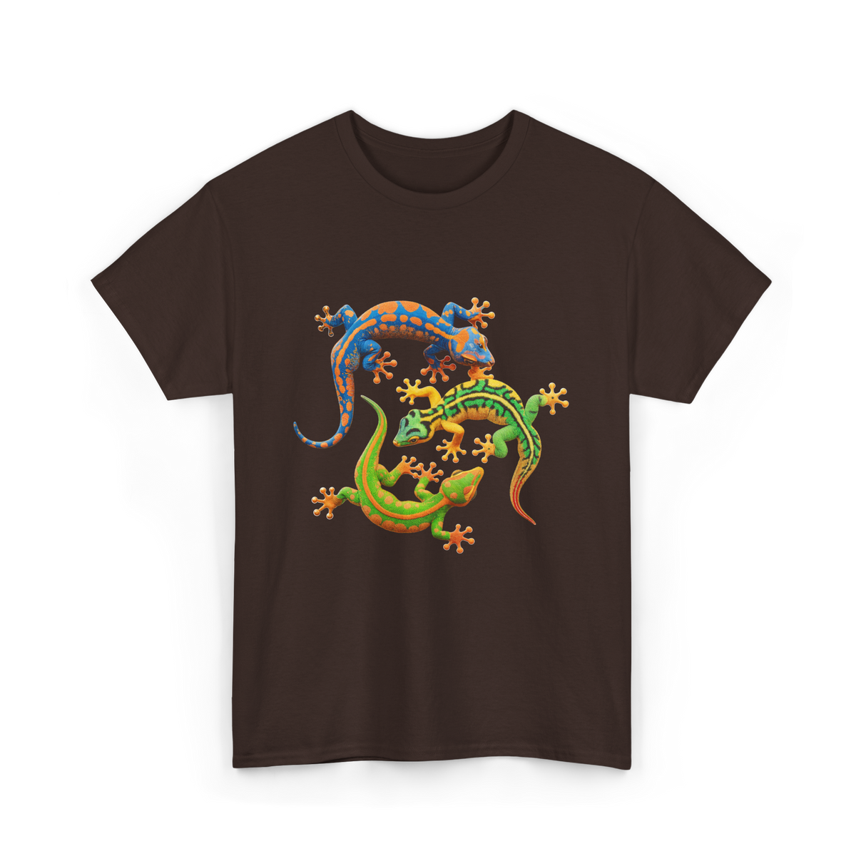 Cute Gecko Wildlife Lizard T-Shirt - Dark Chocolate