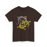 Cute Gecko Wildlife Lizard T-Shirt - Dark Chocolate