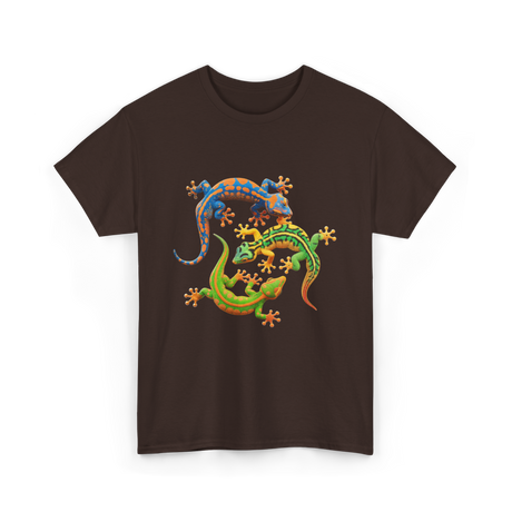 Cute Gecko Wildlife Lizard T-Shirt - Dark Chocolate