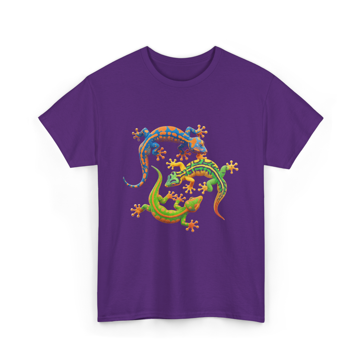 Cute Gecko Wildlife Lizard T-Shirt - Purple