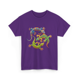 Cute Gecko Wildlife Lizard T-Shirt - Purple