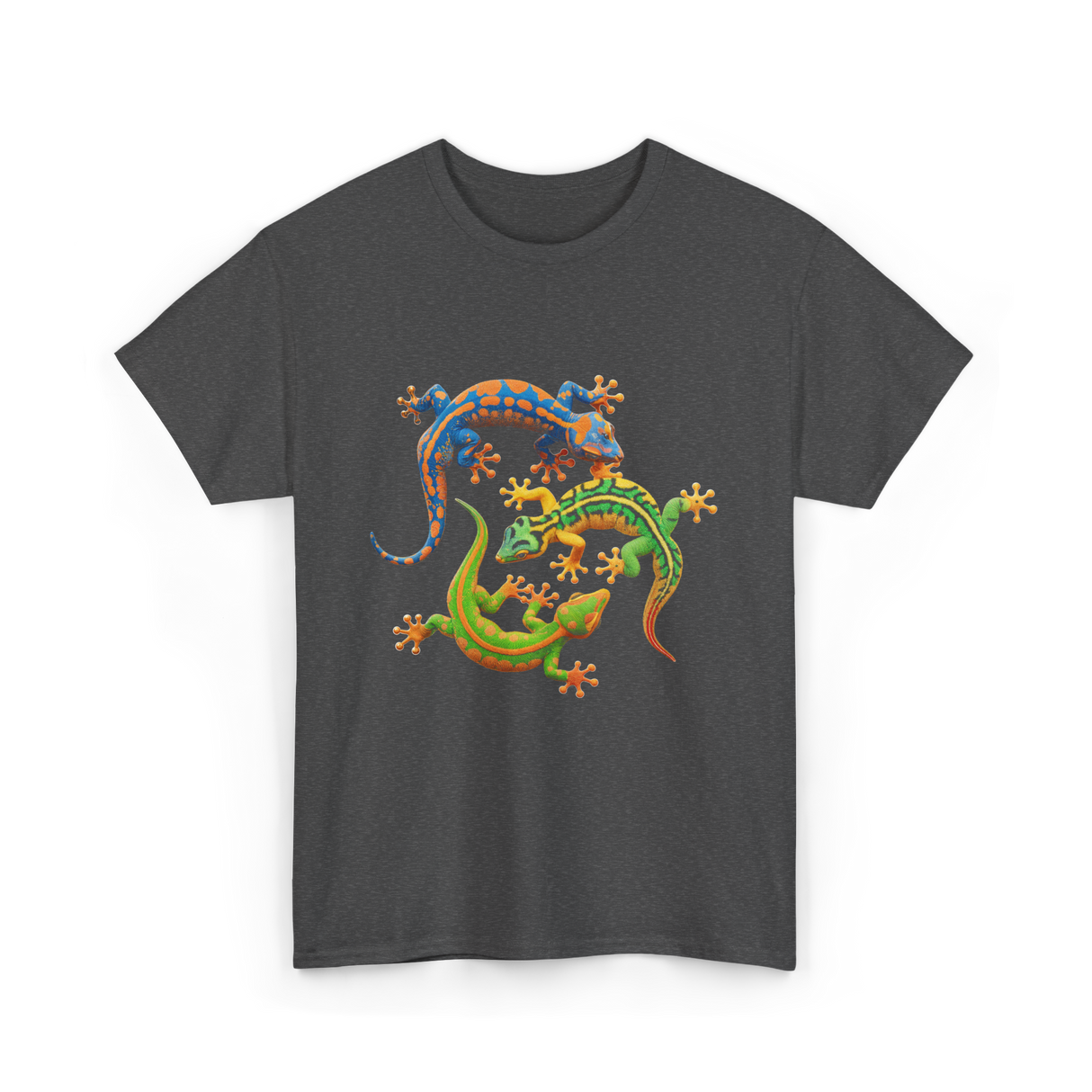 Cute Gecko Wildlife Lizard T-Shirt - Dark Heather