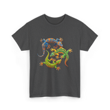 Cute Gecko Wildlife Lizard T-Shirt - Dark Heather