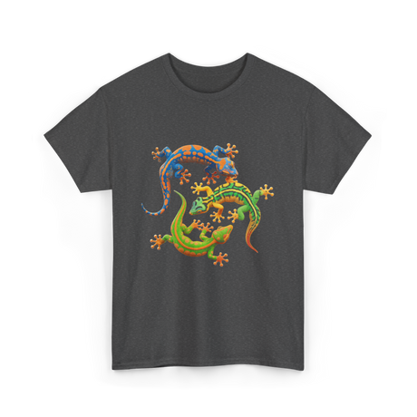 Cute Gecko Wildlife Lizard T-Shirt - Dark Heather