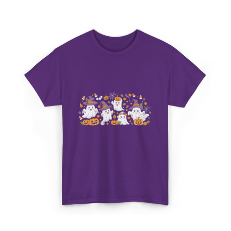 Cute Halloween Ghosts Halloween T-Shirt - Purple