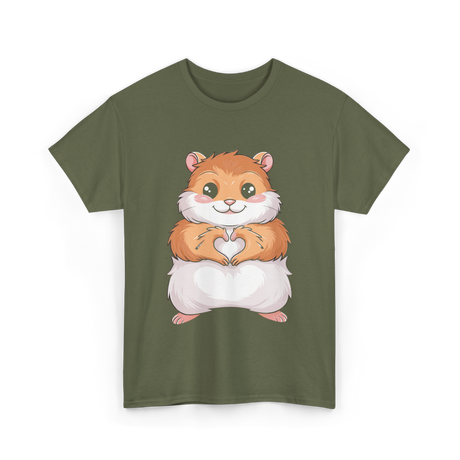 Cute Hamster Love Hammy T-Shirt - Military Green