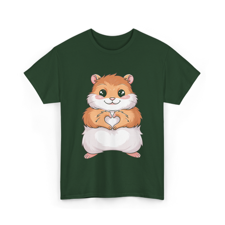 Cute Hamster Love Hammy T-Shirt - Forest Green