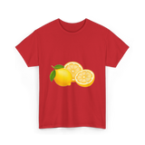 Cute Lemon Lemon Art T-Shirt - Red