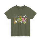 Cute Nurse Halloween Zombie Nurse T-Shirt - Military Green