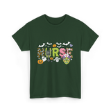 Cute Nurse Halloween Zombie Nurse T-Shirt - Forest Green