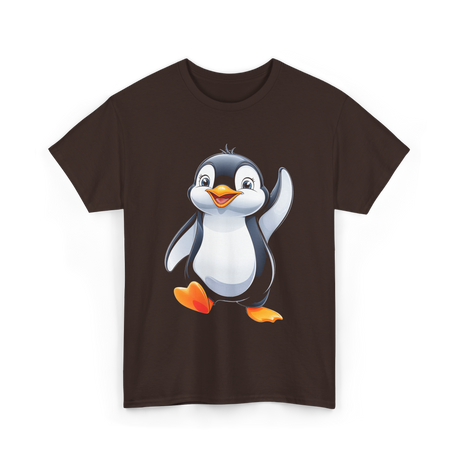 Cute Penguin Kids Penguin T-Shirt - Dark Chocolate