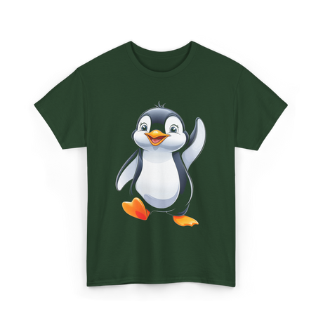 Cute Penguin Kids Penguin T-Shirt - Forest Green