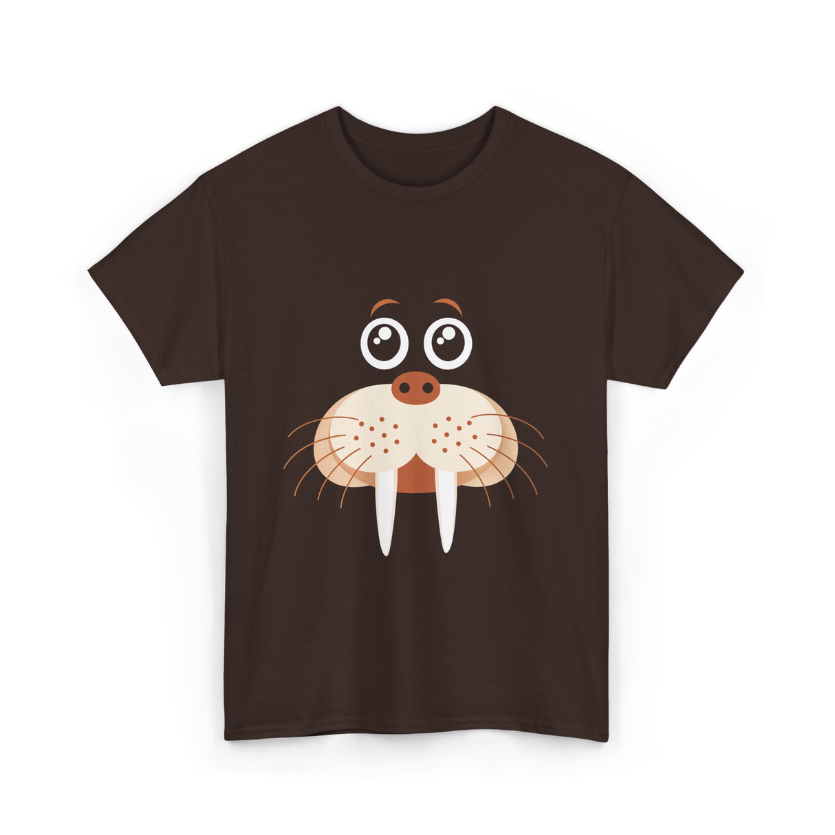 Cute Walrus Animal Costume Walrus T-Shirt - Dark Chocolate