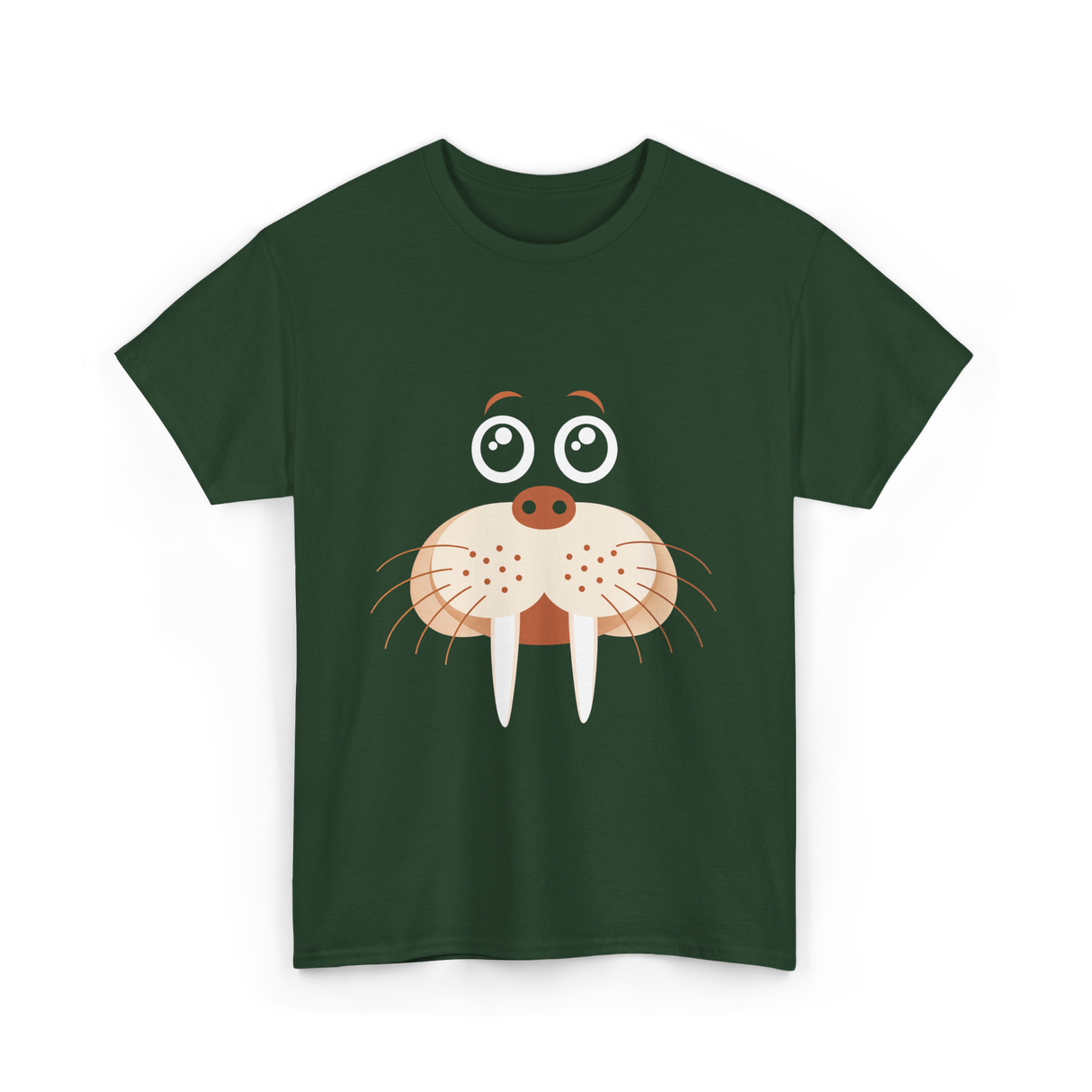 Cute Walrus Animal Costume Walrus T-Shirt - Forest Green