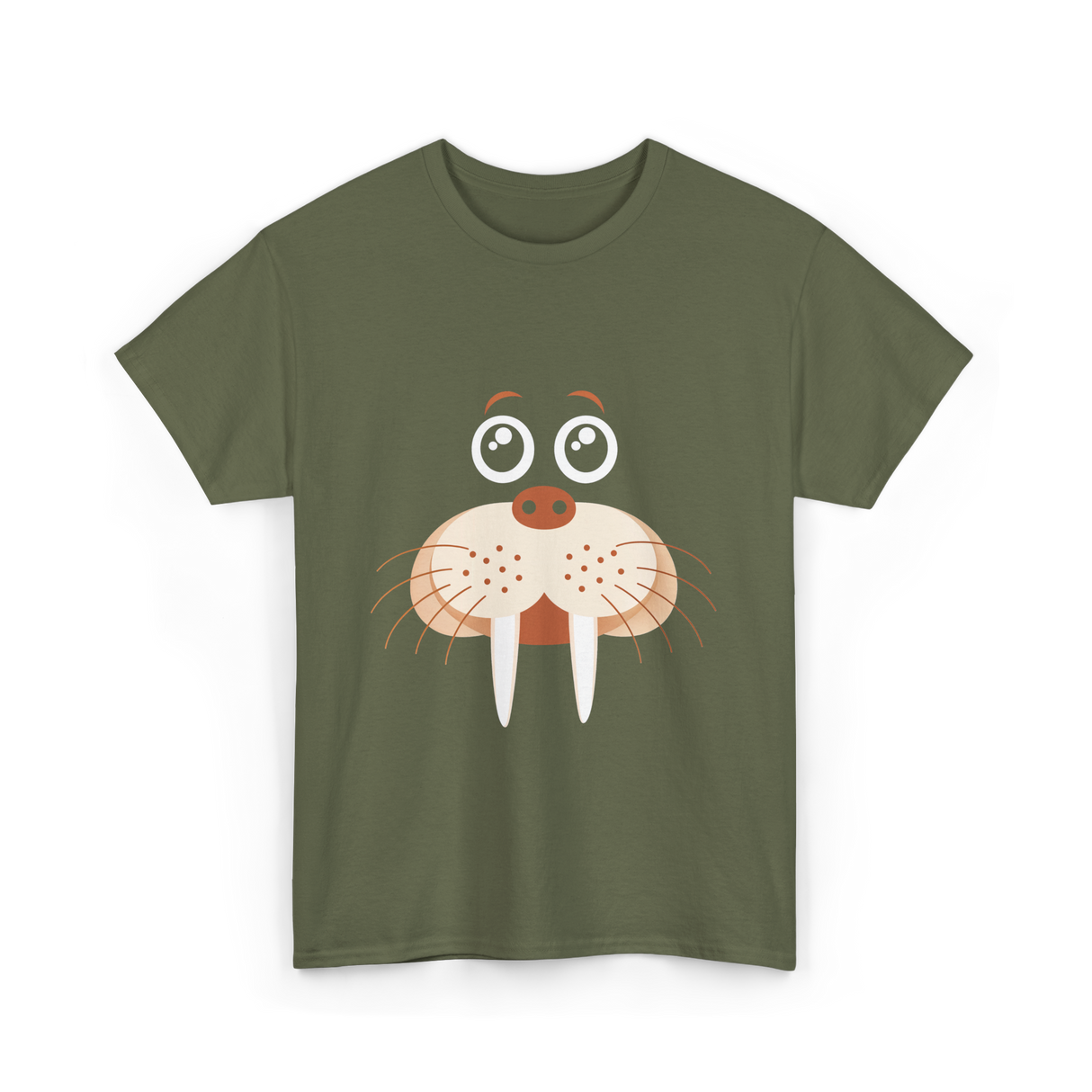 Cute Walrus Animal Costume Walrus T-Shirt - Military Green