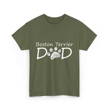 D D Dog Dad Paw T-Shirt - Military Green