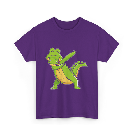 Dabbing Alligator Crocodile Kids T-Shirt - Purple