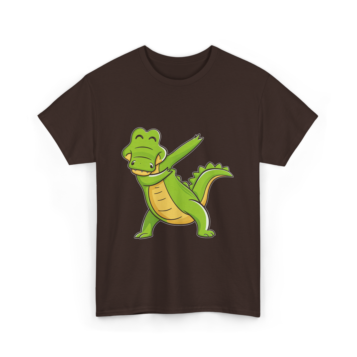 Dabbing Alligator Crocodile Kids T-Shirt - Dark Chocolate