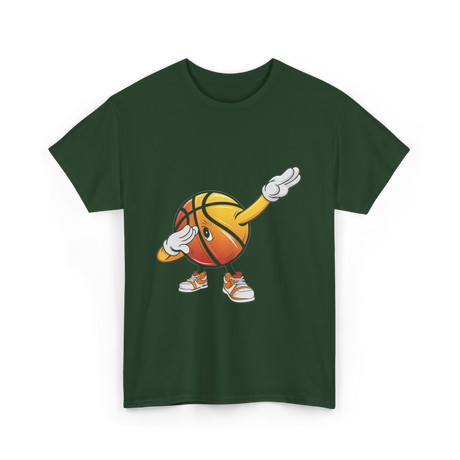 Dabbing Basketball Dance Basketball T-Shirt - Forest Green