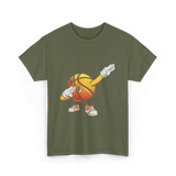 Dabbing Basketball Dance Basketball T-Shirt - Military Green