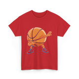 Dabbing Basketball Player Sports T-Shirt - Red