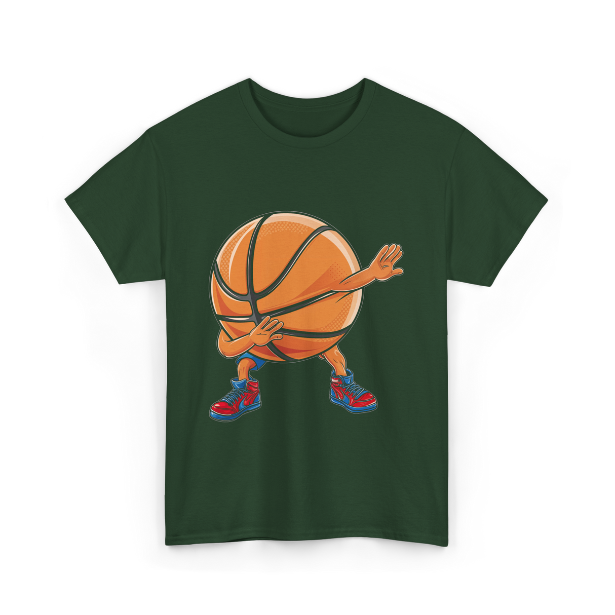 Dabbing Basketball Player Sports T-Shirt - Forest Green