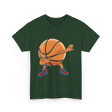 Dabbing Basketball Player Sports T-Shirt - Forest Green