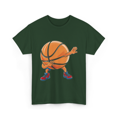 Dabbing Basketball Player Sports T-Shirt - Forest Green