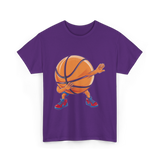 Dabbing Basketball Player Sports T-Shirt - Purple