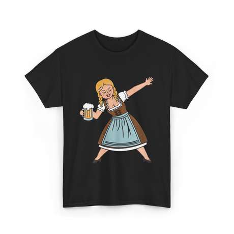 Dabbing Dirndl Girl Oktoberfest Beer T-Shirt - Black