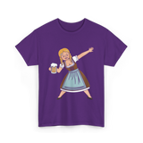 Dabbing Dirndl Girl Oktoberfest Beer T-Shirt - Purple