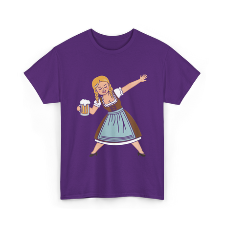 Dabbing Dirndl Girl Oktoberfest Beer T-Shirt - Purple