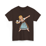 Dabbing Dirndl Girl Oktoberfest Beer T-Shirt - Dark Chocolate