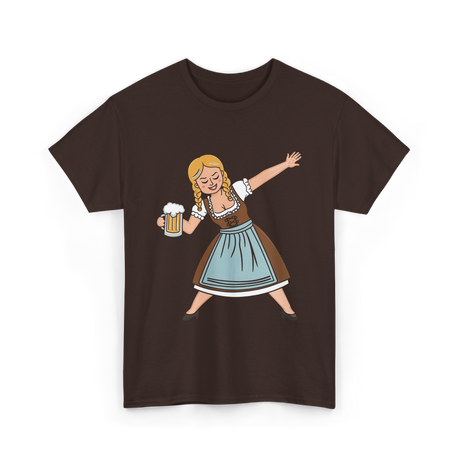 Dabbing Dirndl Girl Oktoberfest Beer T-Shirt - Dark Chocolate