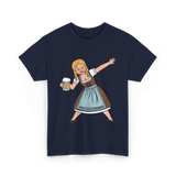 Dabbing Dirndl Girl Oktoberfest Beer T-Shirt - Navy