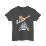 Dabbing Dirndl Girl Oktoberfest Beer T-Shirt - Dark Heather